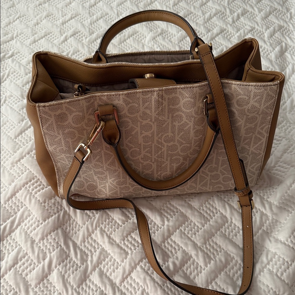 Calvin Klein Tan Beige Monogram Tote - Picture 10 of 10
